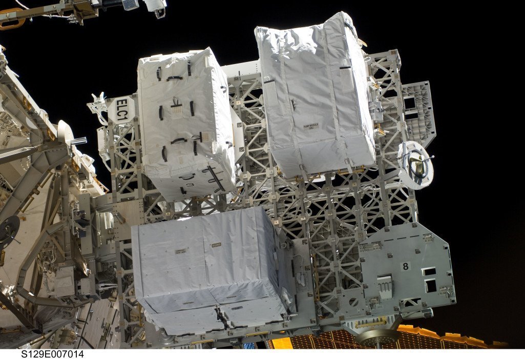 The Express Logitics Carrier, installed on the International Space Station. In space. Cool.