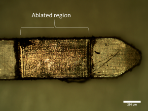 Laser ablated region