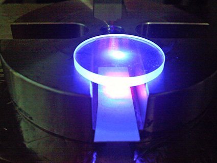 ultraviolet laser drilling into sapphire